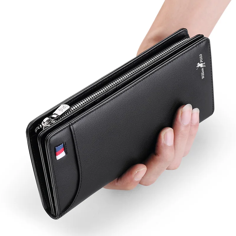 Beste Handtas Mannen Lange Portemonnee Luxe Credit Kaarthouder Portemonnees Hombre Lederen Geld Clutch Designer Merk Tas Kошелек Mужской