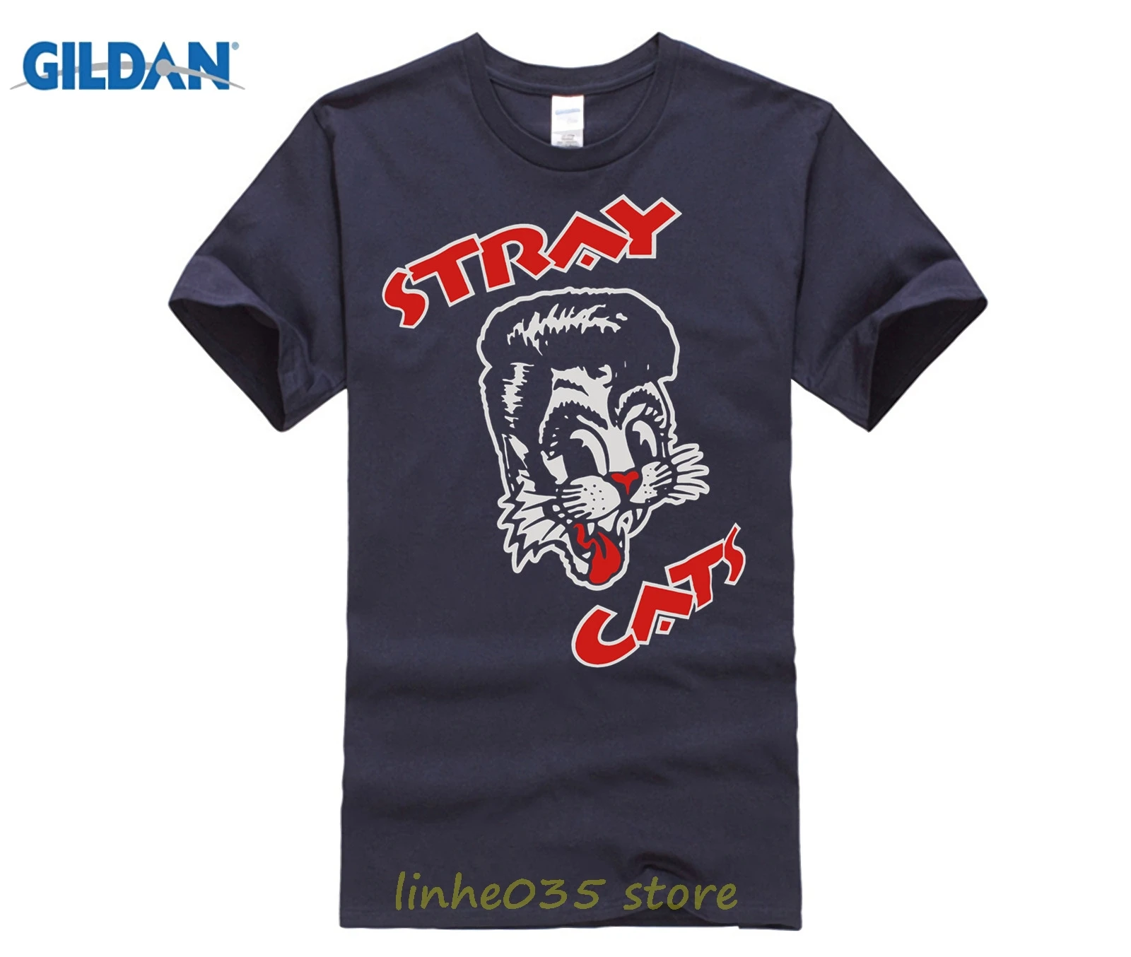 Stray Kitty Rockabilly Band футболки с рисунками 2017 новое поступление мужской модный топ