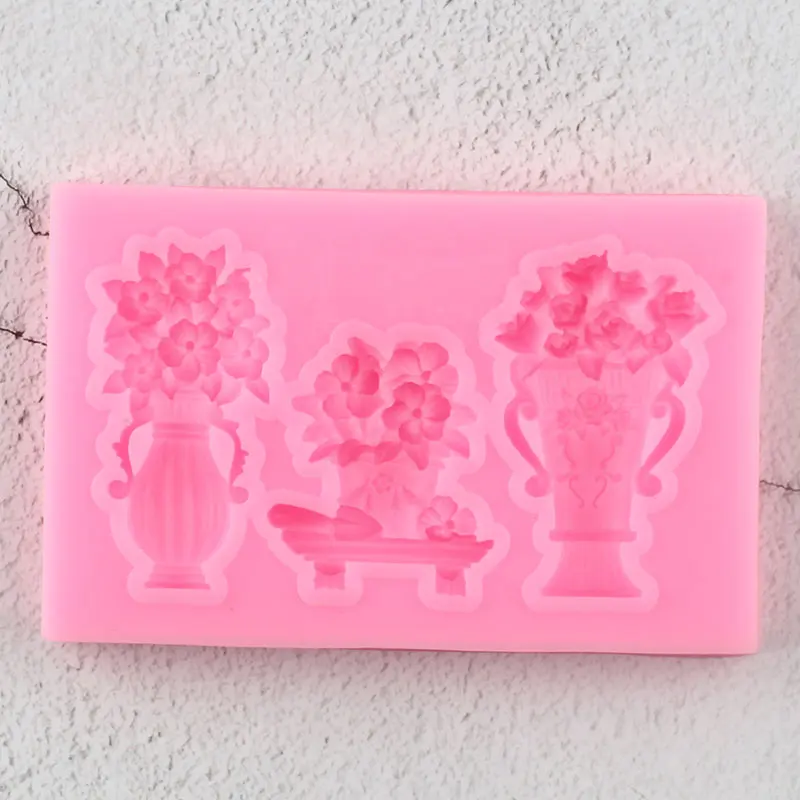 Sugarcraft силиконовая формочка в виде цветов горшочек помадки инструменты для