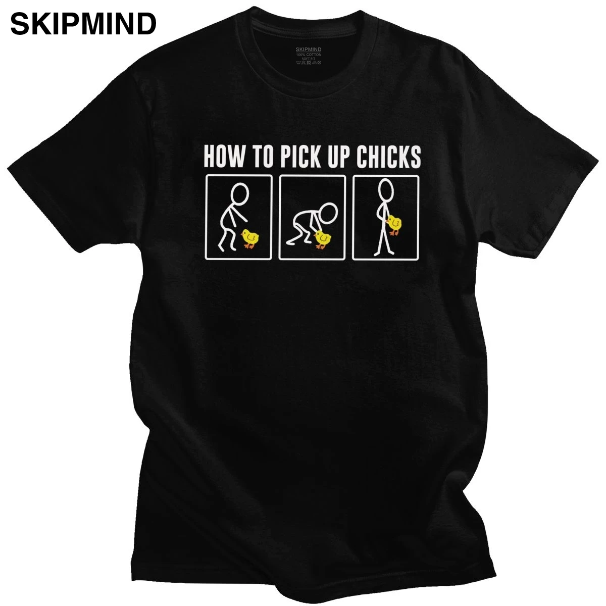 

Забавная футболка с надписью «Как забрать цыплят», мужские футболки из чистого хлопка с круглым вырезом и короткими рукавами, футболка с пр...