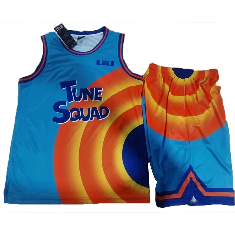 costume space jam james 6 movie tune squad basketball jersey set sports air slam dunk sleeve shirt singlet uniform free global shipping