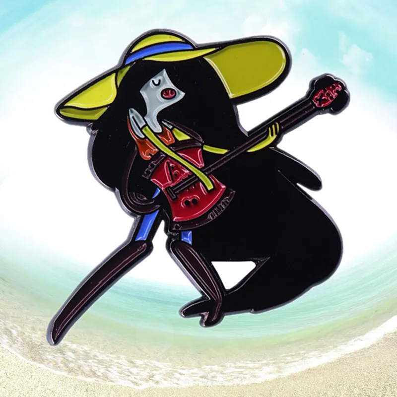 Эмалированная брошь с эмалью Marceline королева вампира игрушка электрический бас в