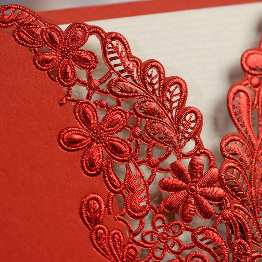Красный белый лазерный разрез класса люкс с цветочным принтом и бантом свадебные