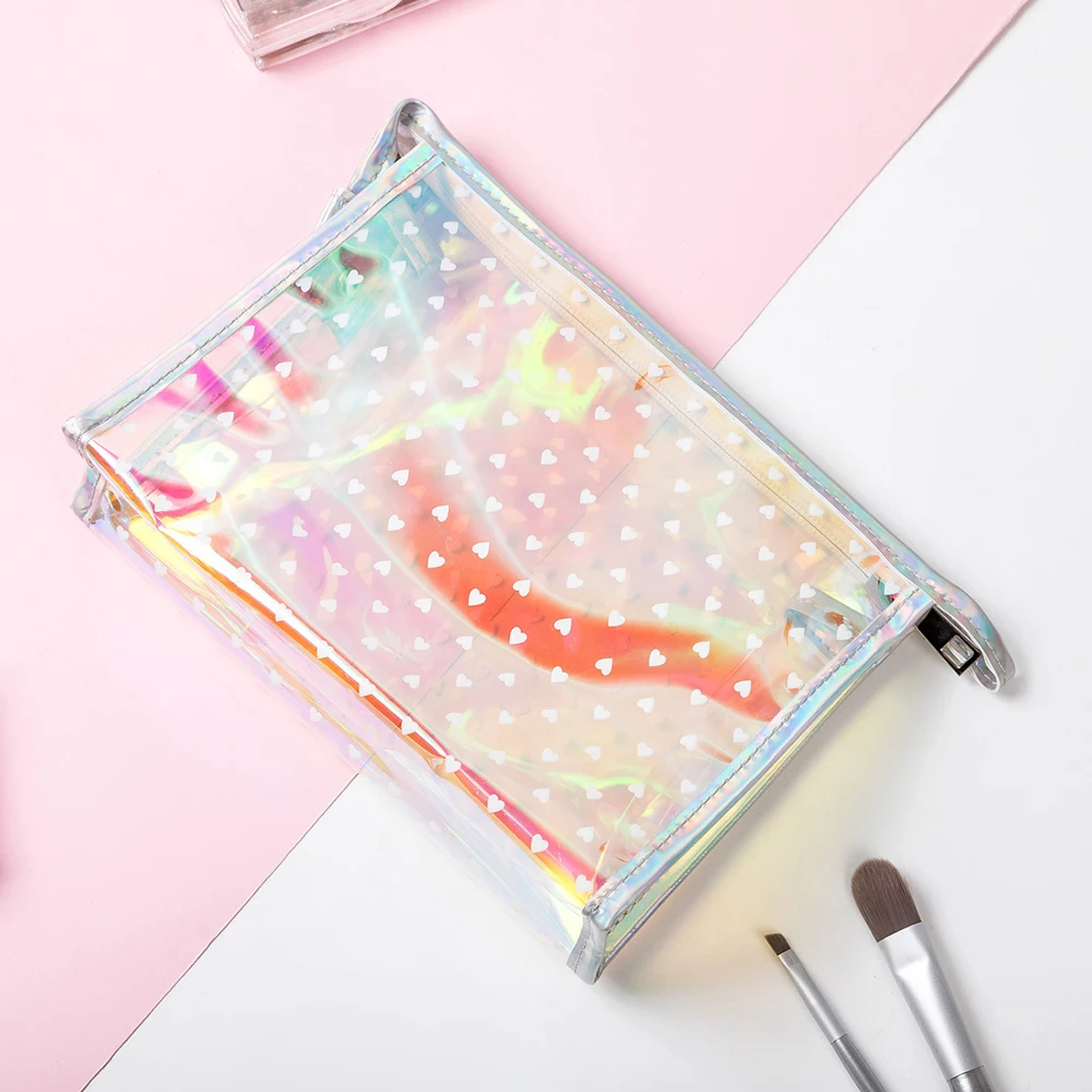 

Portable Large Capacity Cosmetic Bag PVC Transparent Waterproof Storage Bag Women Travel Makeup Beauty Zipper Organizer Bag