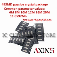 35pcs smd 49smd passive crystal package 6m 8m 10m 12m 16m 20m 11 0592mh 7 kinds of common parameter values 5pcs eachone package