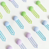 cute macarone metal bookmark decorative paper clip student stationery color paper clip bookmarks for books book marks bookmarker