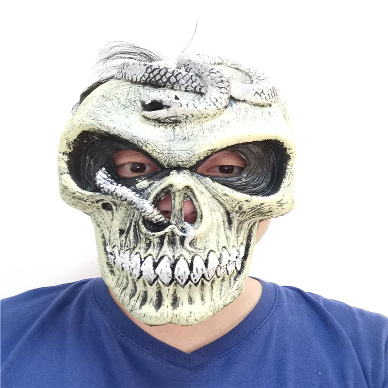 

На Хэллоуин-вечеринку, страшный Скелет змея Маска игры аниме Опора Косплэй 28,5 см маска Tricky забавная маска воздушные шары для парти украшени...