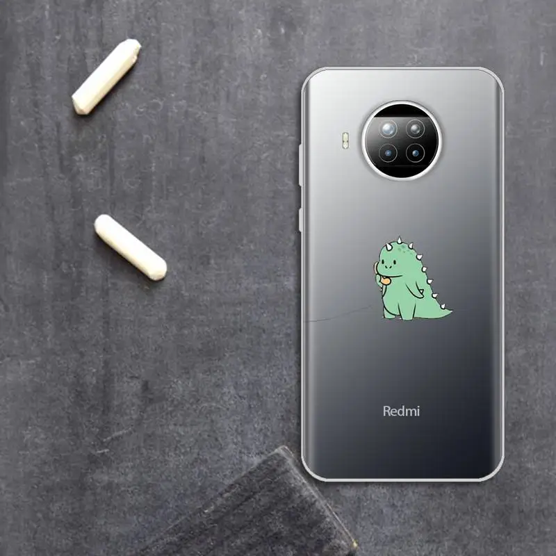 

Cute animal dinosaur caroon Phone Case Transparent for Xiaomi Redmi note 10 t 8 9 pro lite 11
