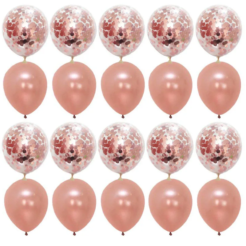 20 шт. розовые и золотые воздушные шары набор конфетти свадебное украшение день