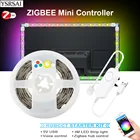 USB-контроллер Tuya Zigbee RGBCCT, 5 в постоянного тока, 1 м, 2 м, 3 м, 5050, 3528, Светодиодная лента, освещение для подсветки телевизора, домашнее приложение Smart Life для Echo Plus Hu-e