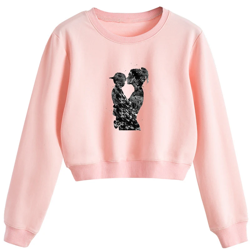 

Fashion Women Crop Pullover 2021 Cartoon Super Mom Life Momlife Print Winter Lady Tops Ladies Graphic Female Street Sweatshirt