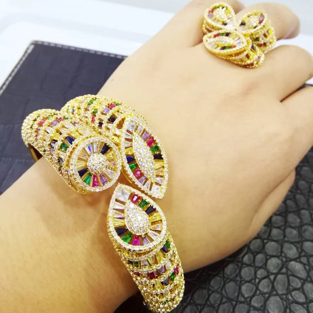 GODKI Luxury Snake African Bangle Ring Set Fashion Jewelry Sets For Women Wedding Engagement brincos para as mulheres 2022