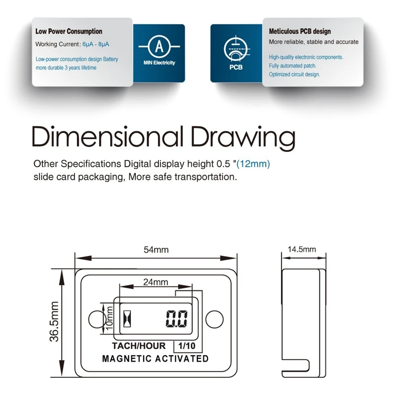 Цифровой тахометр для бензинового и сырого двигателя счетчик часов