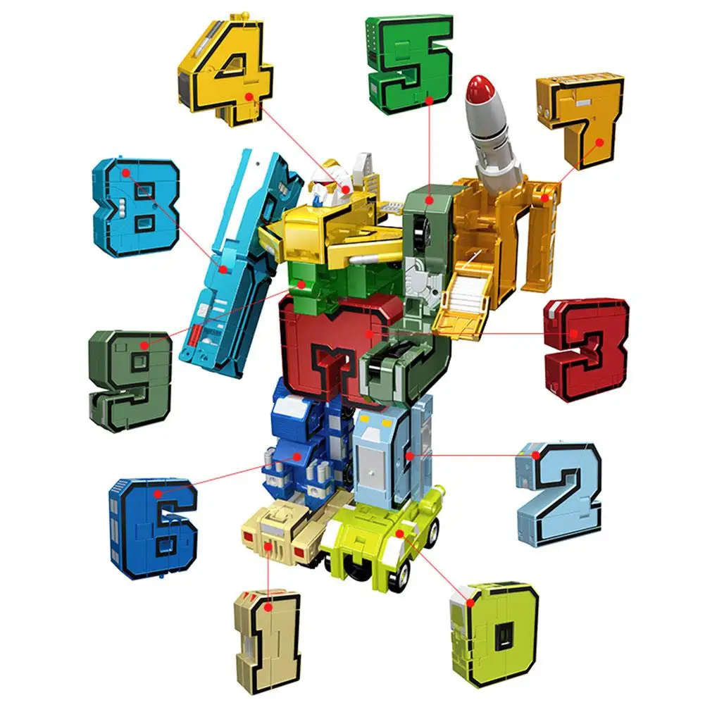 Шт. головоломки игрушки команда номер робот цифровой деформации дошкольного
