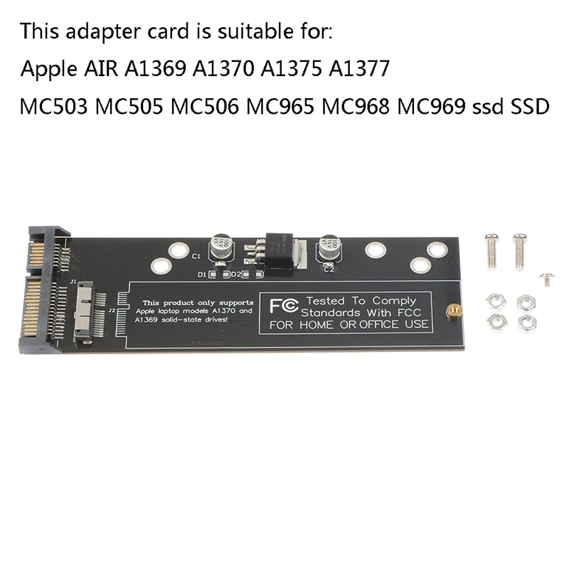 

6+12pin SSD to SATA Converter Card Board for Apple 2010 2011 for MacBook Air A1370 A1369 SSD to 2.5" SATA 22pin