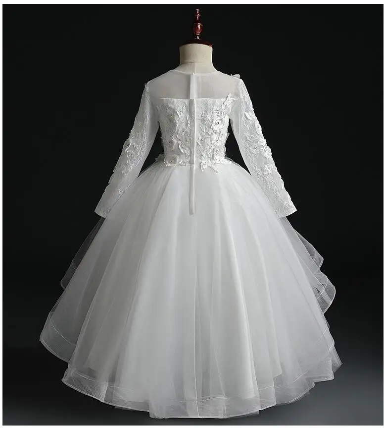 Белое Тюлевое платье для маленьких девочек кружевное крещение новорожденного с
