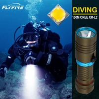 super bright 100m diving flashlight led torch ipx8 waterproof underwater flashlight cree xm l2 professional diving light 18650