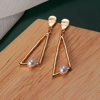 2021 korean new statement big gold simulated pearl ball drop earrings for women wedding ear jewelry fashion temperament earings
