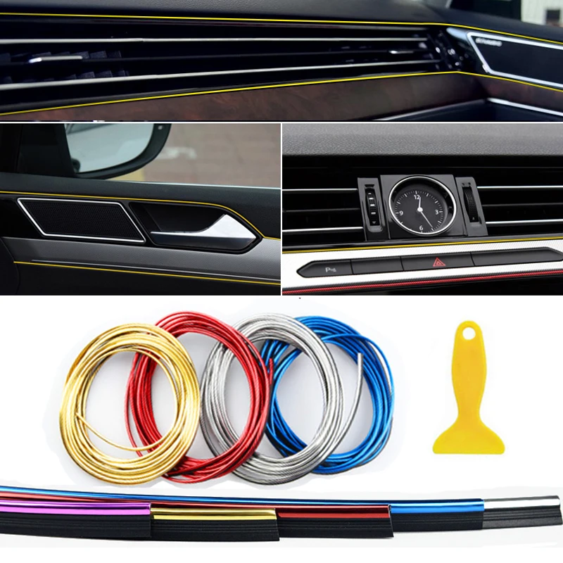 Молдинги для интерьера автомобиля 5 м/лот полоса кромки двери автомобильные