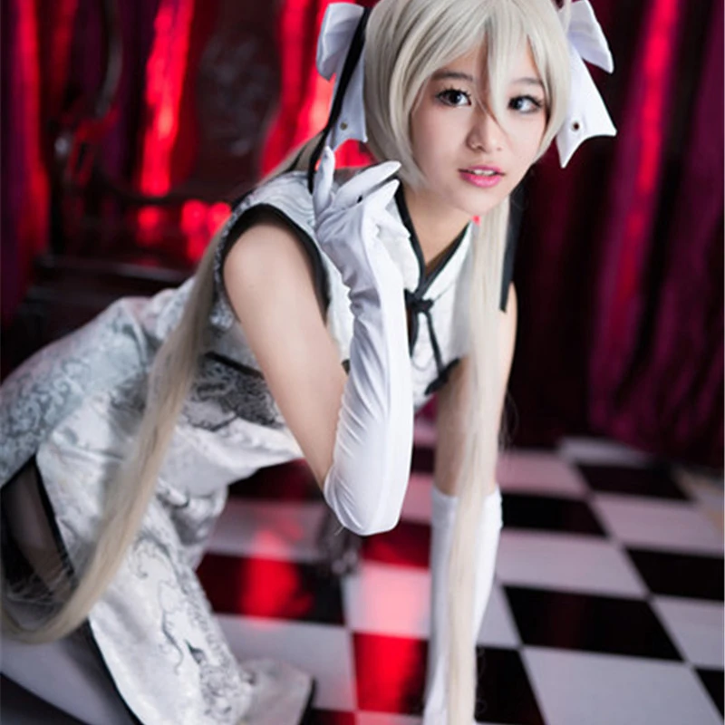 Sora Kasugano Косплей Cheongsam Yosuga no одежда для косплея девочек Сексуальная атласная