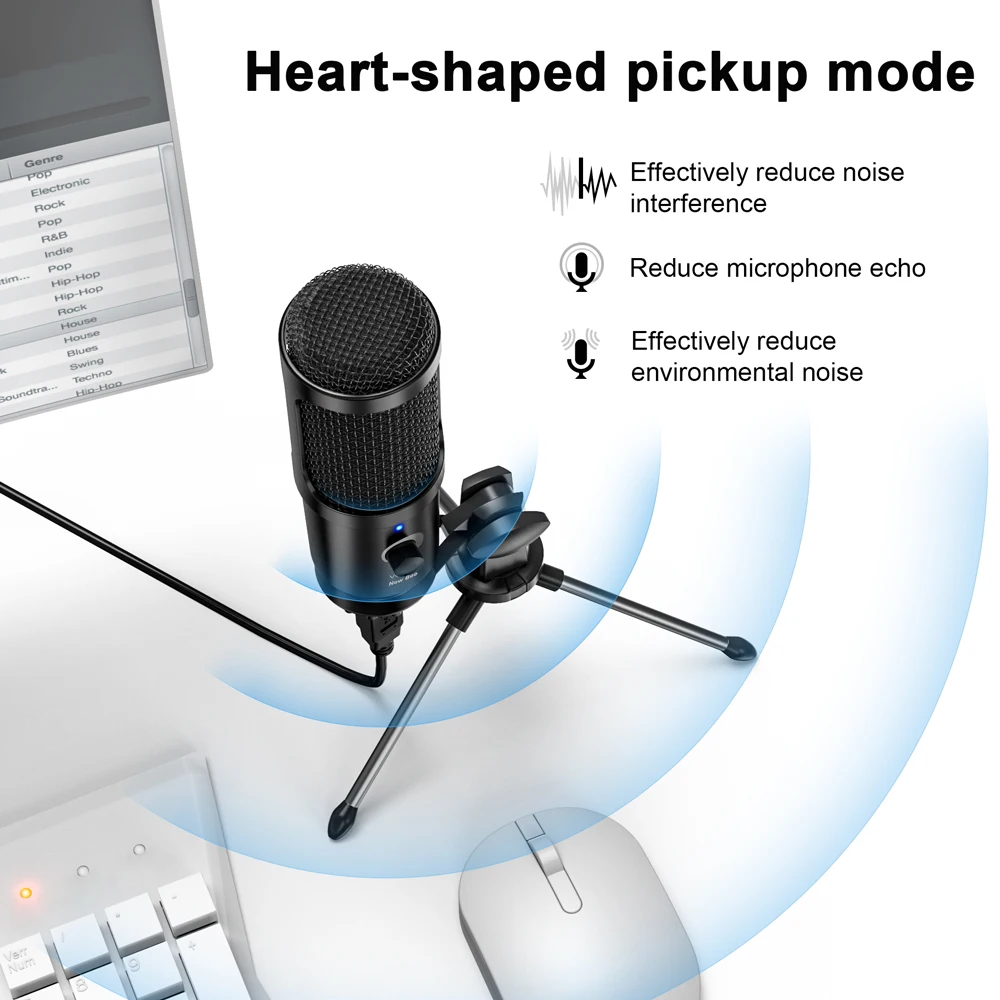 Конденсаторный микрофон для ПК New Bee профессиональный USB компьютера ноутбука