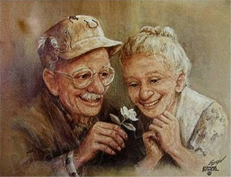 MIAODU Алмазная мозаика, алмазная вышивка, полный набор, сделай сам, алмазная живопись, вышивка крестиком, Кристальные круглые стразы для старой пары