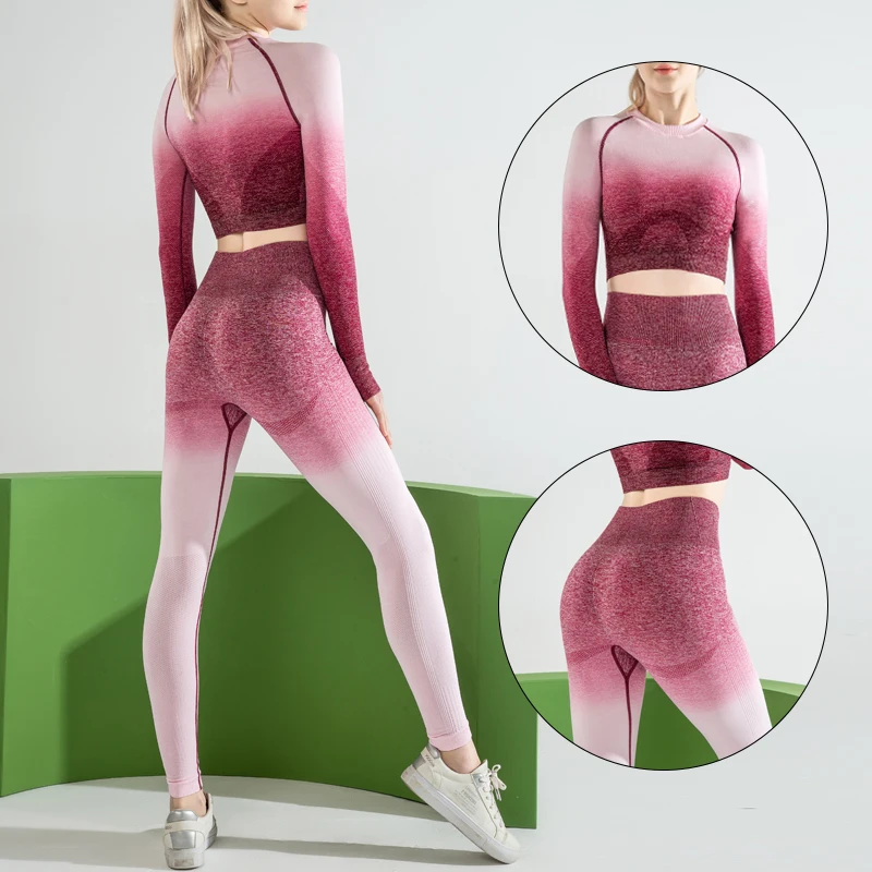 Женские бесшовные костюмы для йоги сексуальная женская одежда спортзала