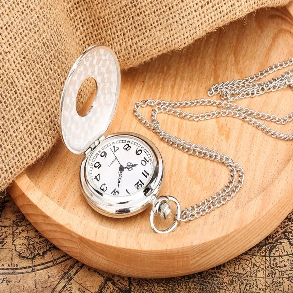 Рождественский подарок серебряное ожерелье карманные часы кварцевый винтажный