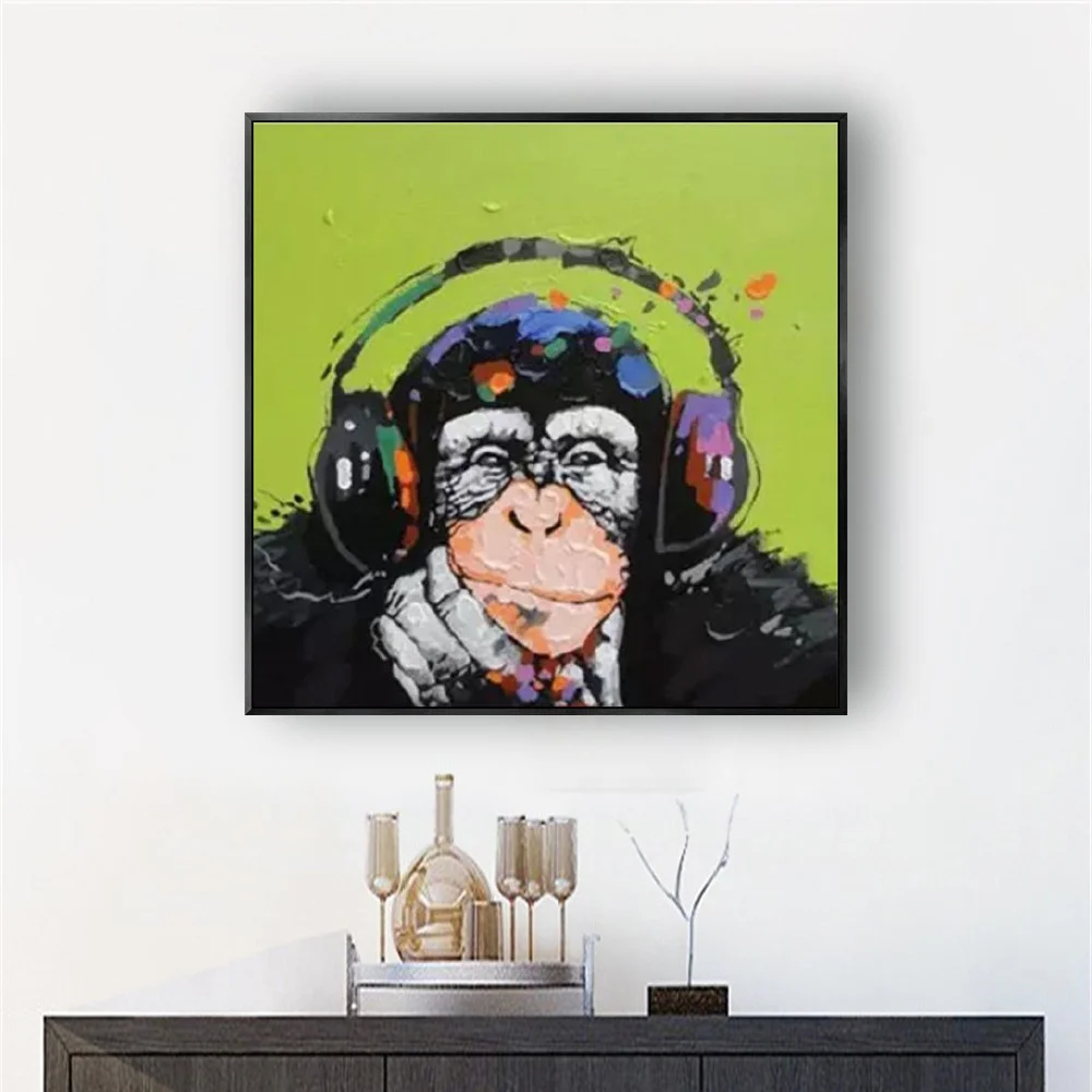 

100%Hand Painted Oil Painting On Canvas Abstract Animal african gorilla Modern Large Salon Mural Art for Home living room Decor