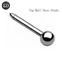 4pcs g23 titanium nose studs with ball top silver color nostril nose ring for women barbell pin earrings piercings body jewelry
