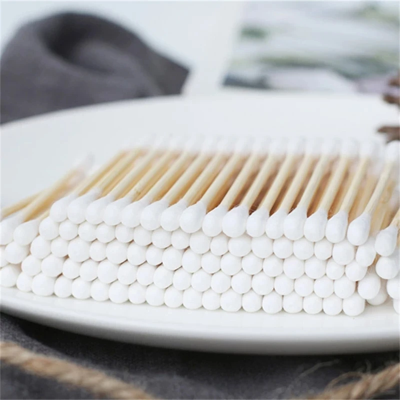 

200PCS/Box Double Head Cotton Swab Beauty Makeup Nose Ears Cleaning Bamboo Sticks Cotton Swab Disposable Buds Cotton
