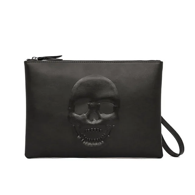 

Fashion Skull Clutch Bag Men's Handbags For Men Simple Envelope Bag Ghost Head Purses Retro Punk Party Hand Bag ZM0230