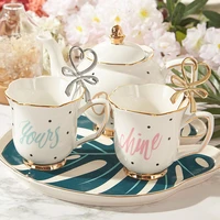 europe noble bone china coffee cup saucer spoon set 280ml luxury ceramic mug top grade porcelain tea cup cafe party drinkware