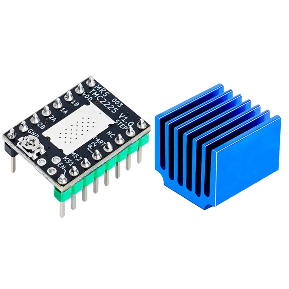 

TMC2225 Stepper Motor Driver Set With Cooling Pad 256 Subdivision Mute Motor Driver Module Replacement 3D Printer Accessories