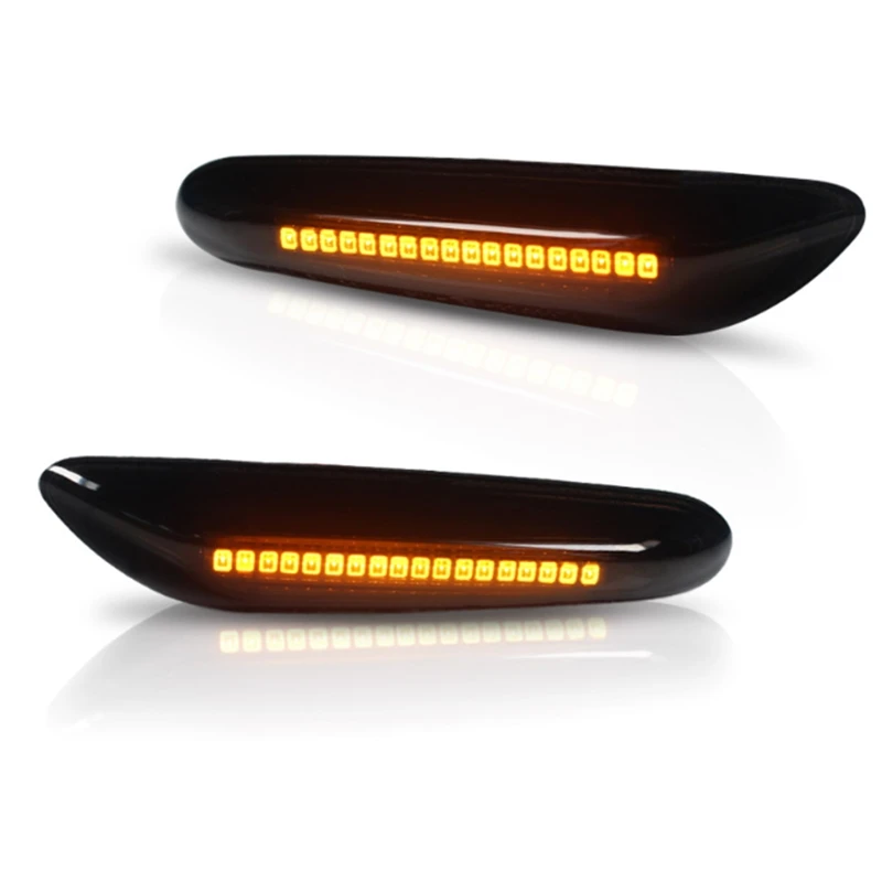 

AU04 -Left + Right Car Turn Signal Black Front Side Marker Lamps for-BMW 1 3 5 X Series E36 E53 E91 E61 E83 E93