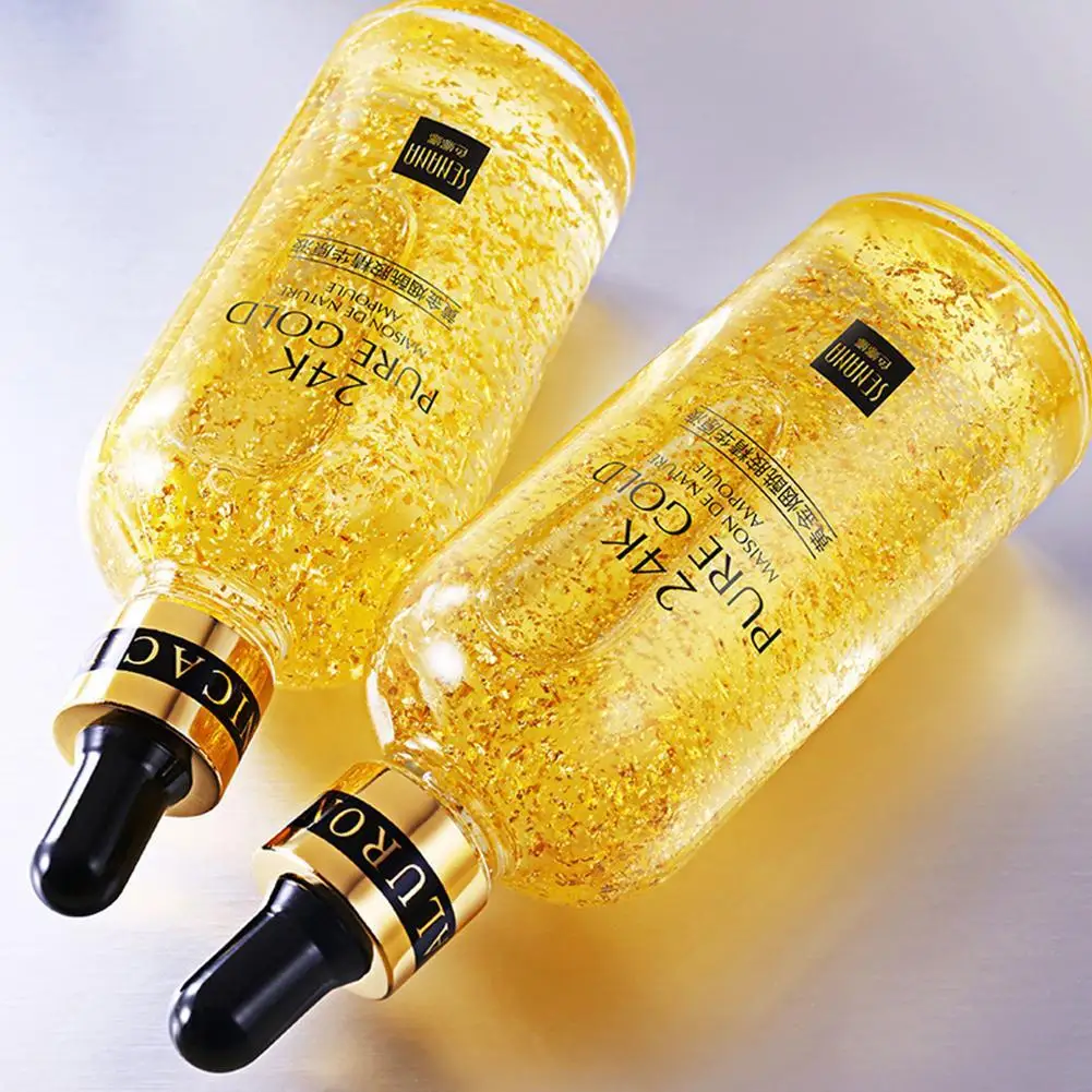 

15/50/100ml 24K Gold Hyaluronic Acid Face Serum Anti Shrink Pore Care Skin Moisturize Whitening Bright