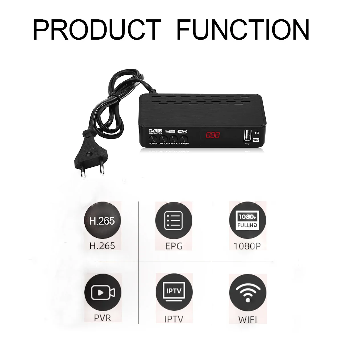 DVB-T2 Tuner Receiver HD 1080PSatellite Decoder TV DVB T2 C USB Built-in Russian Manual For Monitor Adapter | Электроника