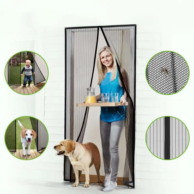 

Hands-free Magic Net Mesh with Magnets Anti Fly Bug Mosquito Door Screen Curtain Door Mosquito Screens Height 2.1/1.9M