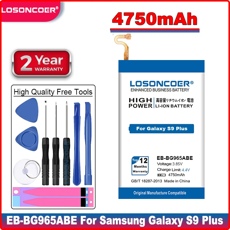 Аккумулятор LOSONCOER EB BG965ABE 4750 мАч для Samsung Galaxy S9 Plus G9650 G965 G965F G965A G965T G965S G965R4