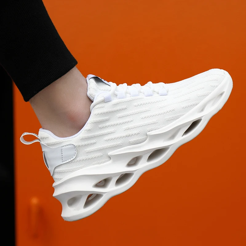 

Leisure Shoes Spring Casual Shoes Sports Sneakers Sneaker Male Men Man White Shoe Black Solid Fashion Knitting Breathable For
