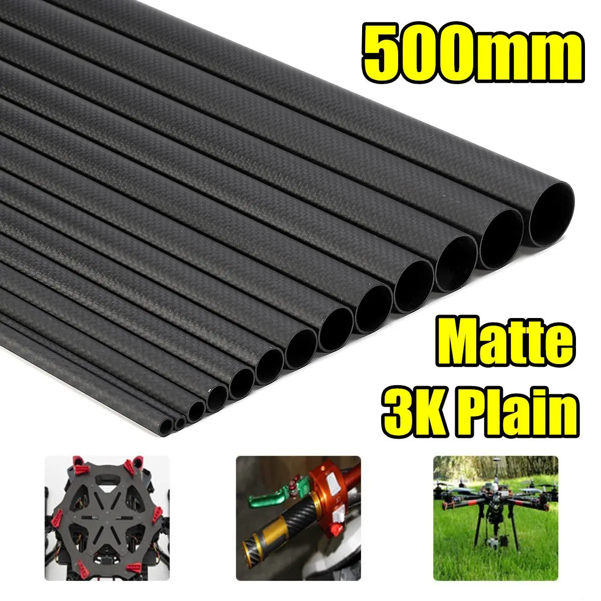 

3K матовая поверхность простая плетеная трубка из углеродного волокна для дрона DIY рамка квадрокоптера рукоятка посадочное устройство Ради...