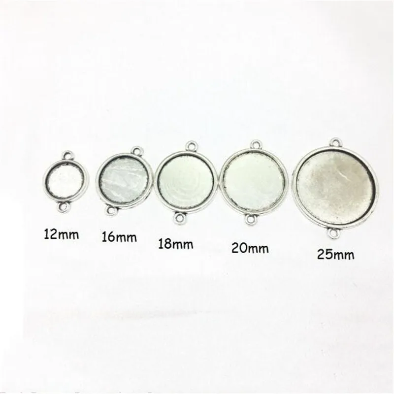 

20pcs/lot 12/14/20/25mm Round Pendant Cabochon Base Stainless Steel Cabochon Settings Bezel Blank Fit DIY Necklace Findings