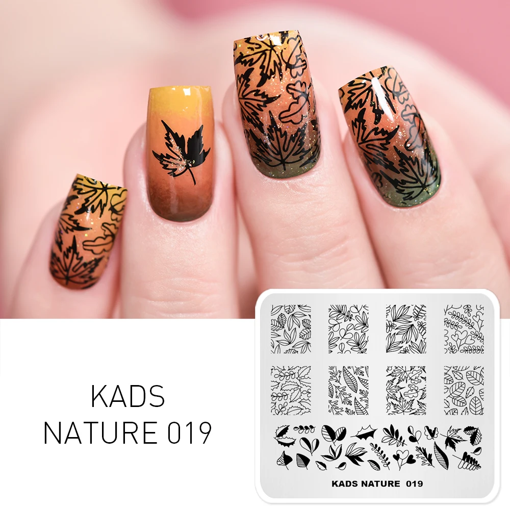 Nature 019 45 дизайнов штамповки шаблон ногтей пластины для штамповки природы серии изображения ногтей штампы маникюрные штампы трафареты печати - Цвет: Nature 019