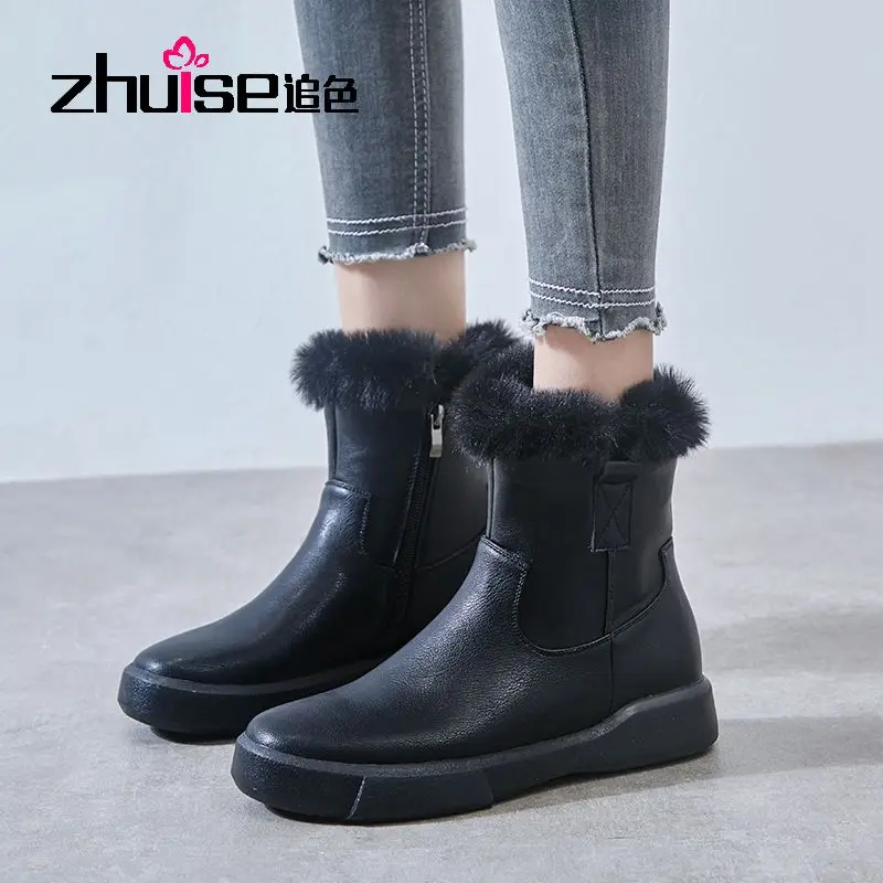 

Женские зимние ботинки, новинка 2021, зимние универсальные короткие ботинки в стиле ретро, бархатные теплые короткие ботинки на толстой подош...