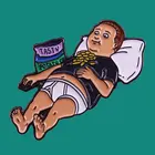 Мужскаяженская брошь на лацкан, с эмалью, в стиле аниме