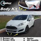 Дефлектор для губ Ford FiestaST, передний спойлер, юбка для фанатов TopGear, вид автомобиля, комплект кузова, полоса