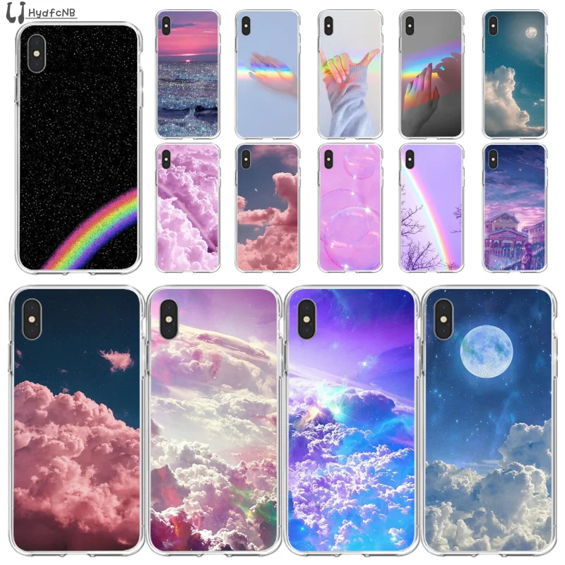 Мягкий чехол для телефона LJHYDFCNB sky rainbow из ТПУ iPhone 11 pro XS MAX 8 7 6 6S Plus X 5 5S SE