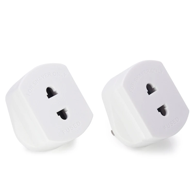 

UK Electric Toothbrush Adaptor Plug, 2 Pin to 3 Pin Electric Shaver Adaptor Socket Converter, White E56B