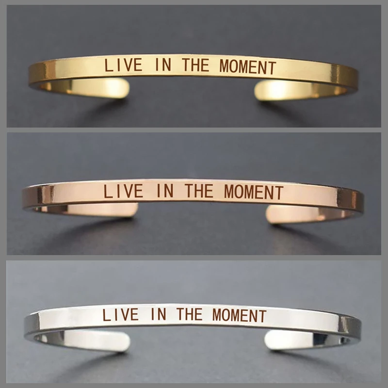 Горячая Распродажа Браслет-манжета живи в данный момент/верь себя друзья подарок