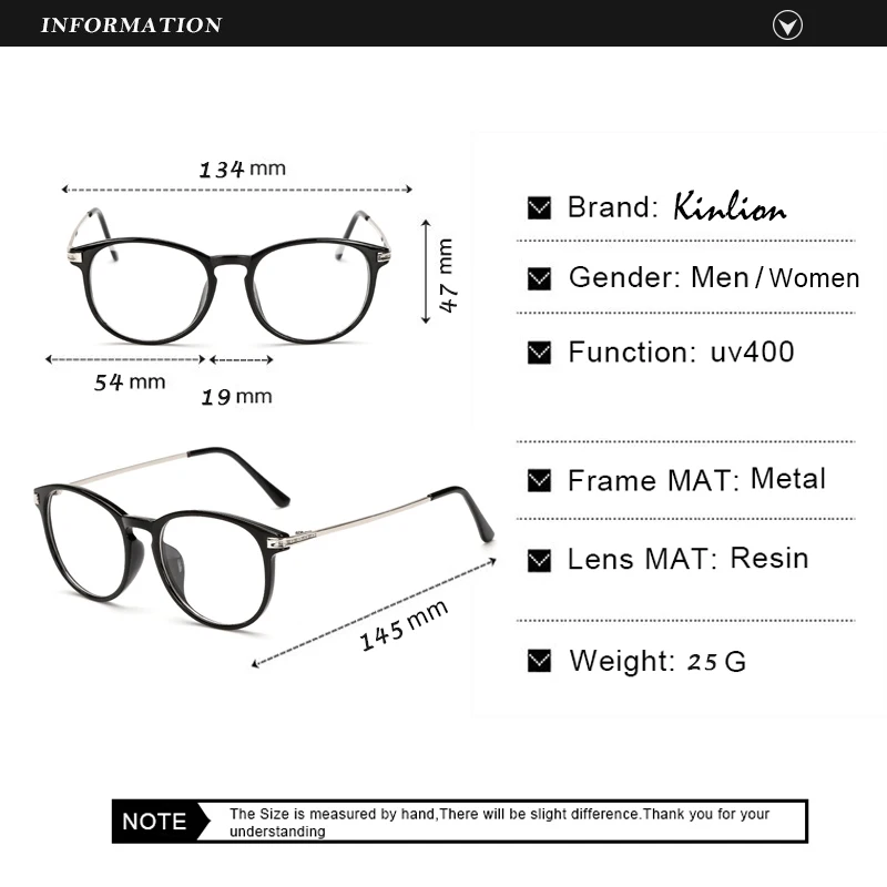 Kinlion винтажные круглые металлические оправы для очков женщин Ретро мужские Uv400